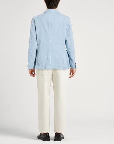 Officine Générale Man Blazer Azure Size 36 Cotton, Hemp