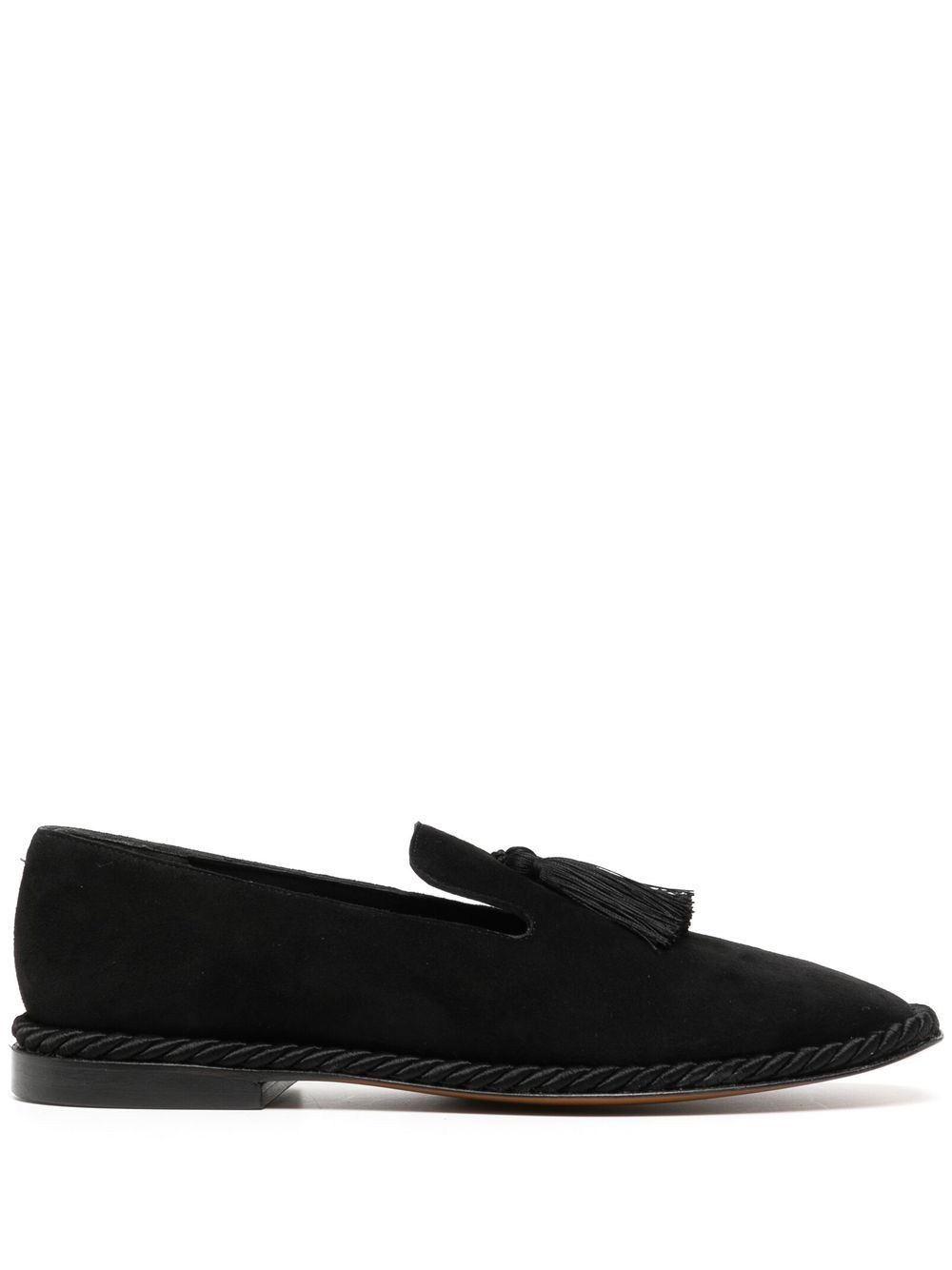Tassel-detail suede loafers - Black
