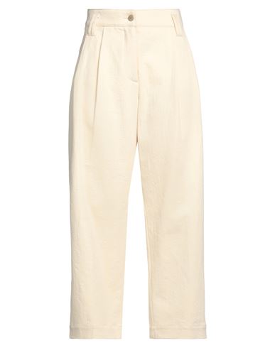 Momoní Woman Pants Cream Size 6 Cotton, Elastane