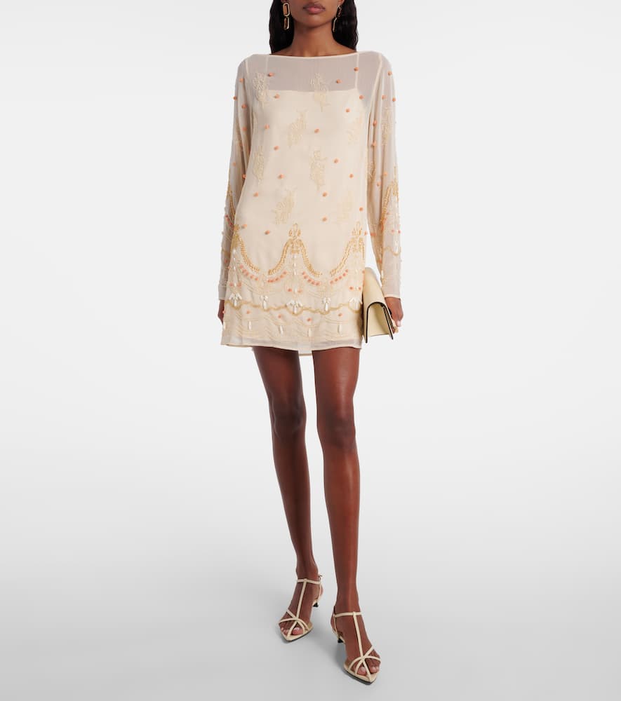 Embellished chiffon minidress