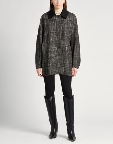 Crème Woman Coat Charcoal Size 4 Wool, Polyamide