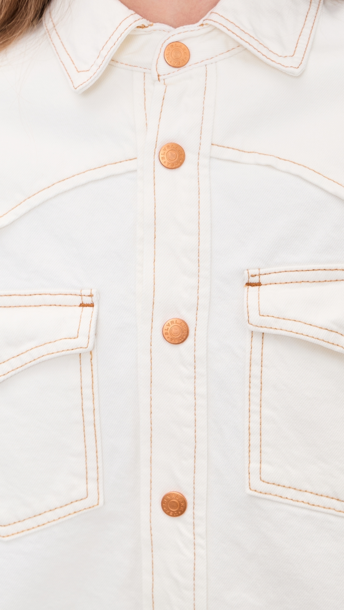 Cassidy Denim Button Down Shirt Natural White