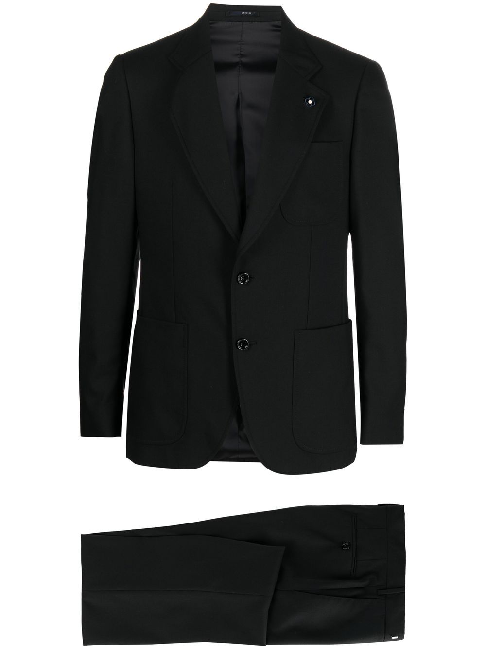 Single-breasted wool suit - Black