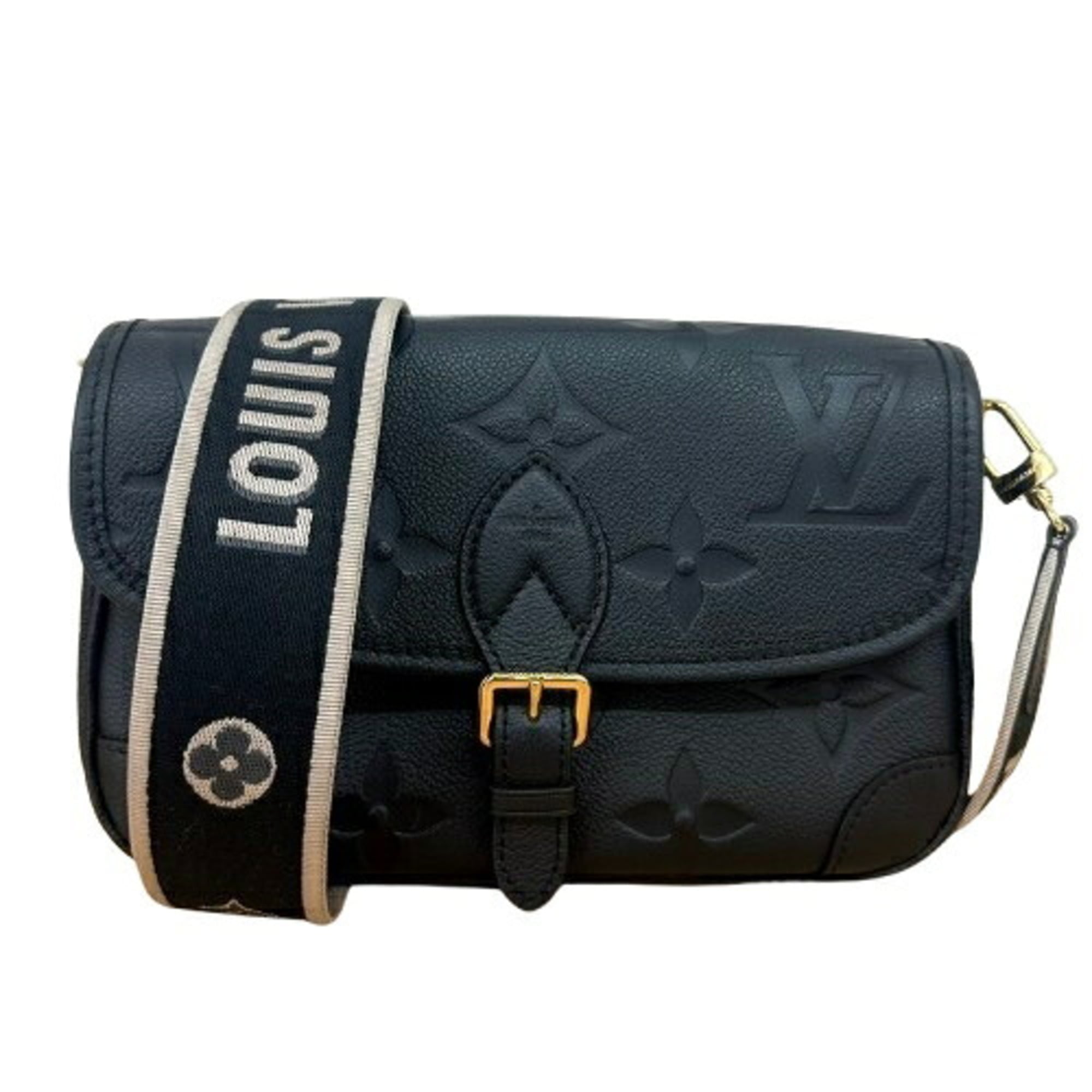 Louis Vuitton Monogram Empreinte Black Leather Shoulder Bag Pre-Owned