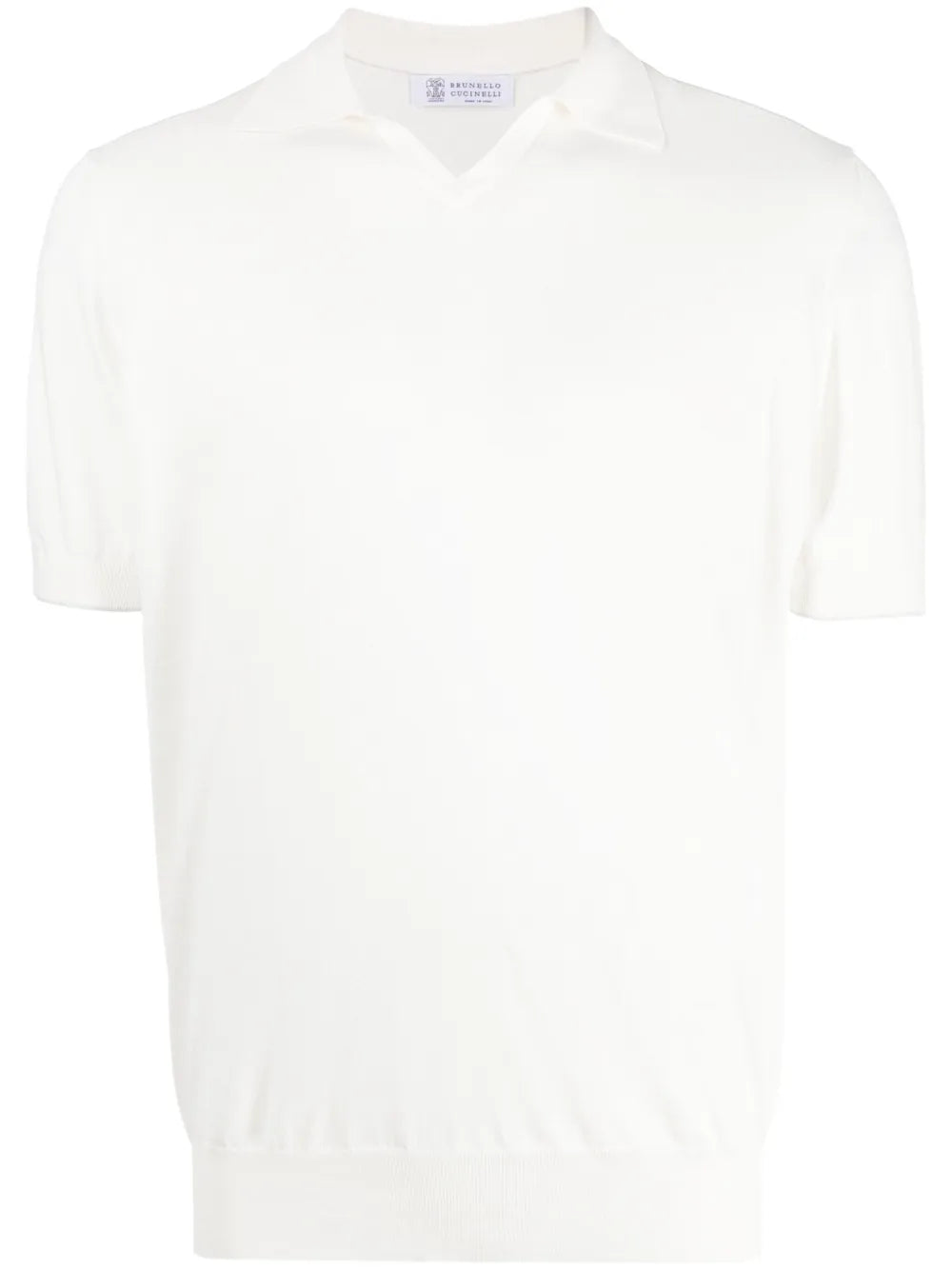 Fine-Knit Cotton Polo — White