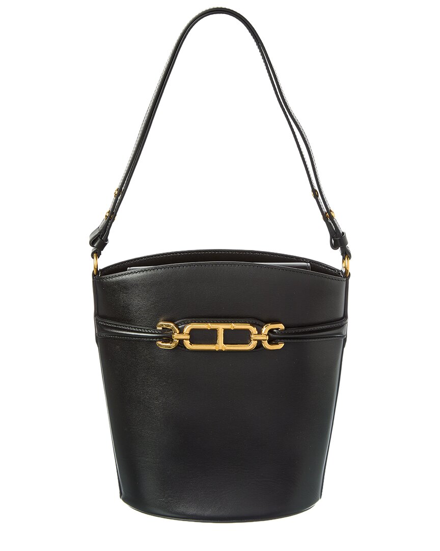 Logo Medium Leather Bucket Bag