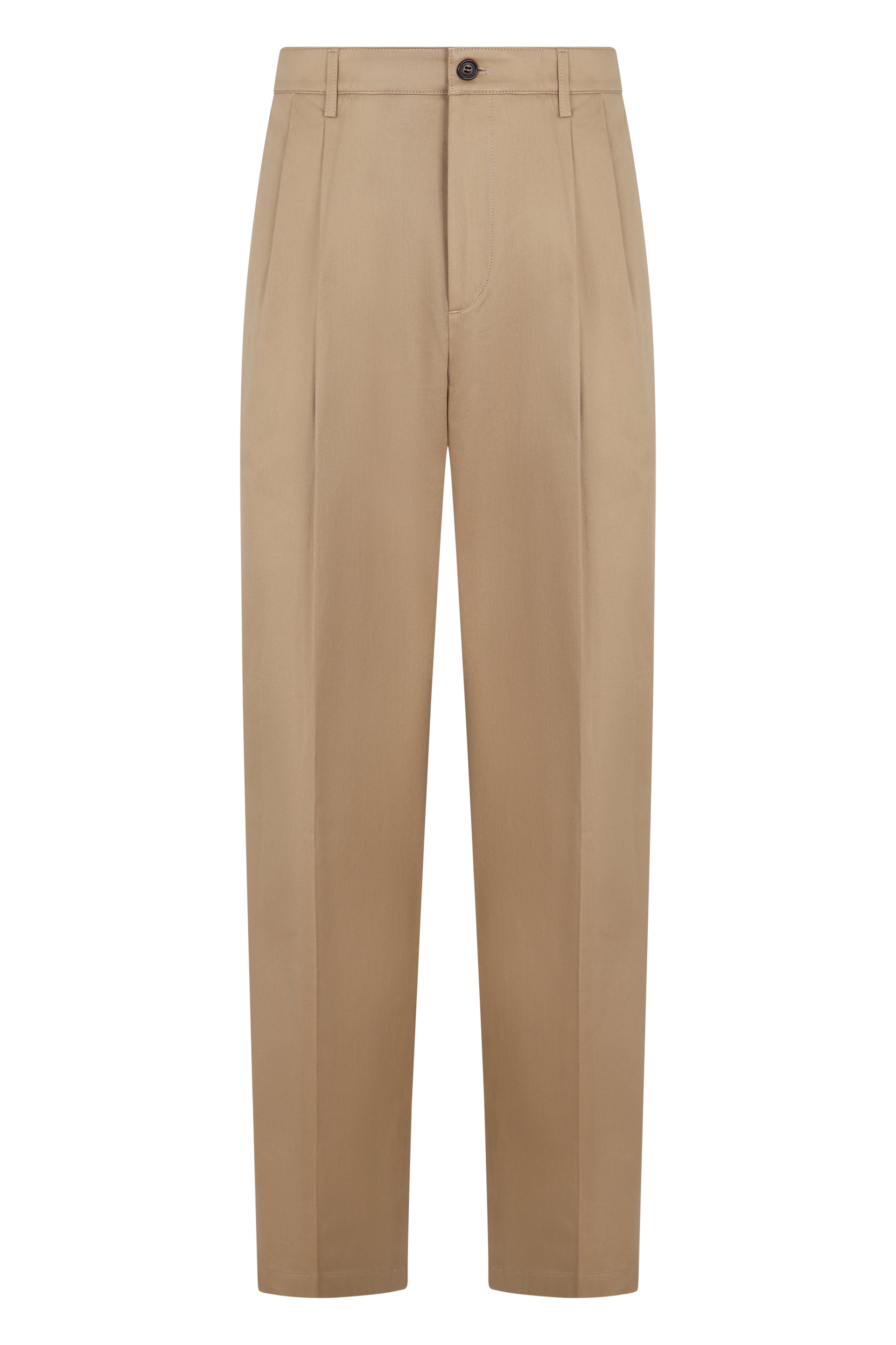 Slim Fit Chino Trousers with Wide Front Pleats