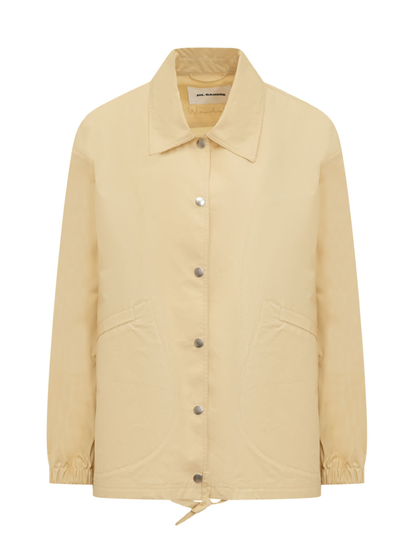 Logo-print shirt jacket