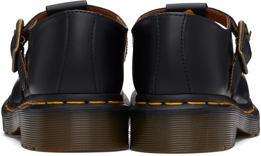 Dr. Martens Black Polley Smooth Leather Mary Jane Oxfords