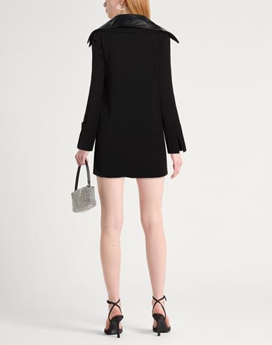 Woman Mini dress Black Size 10 Polyester, Leather