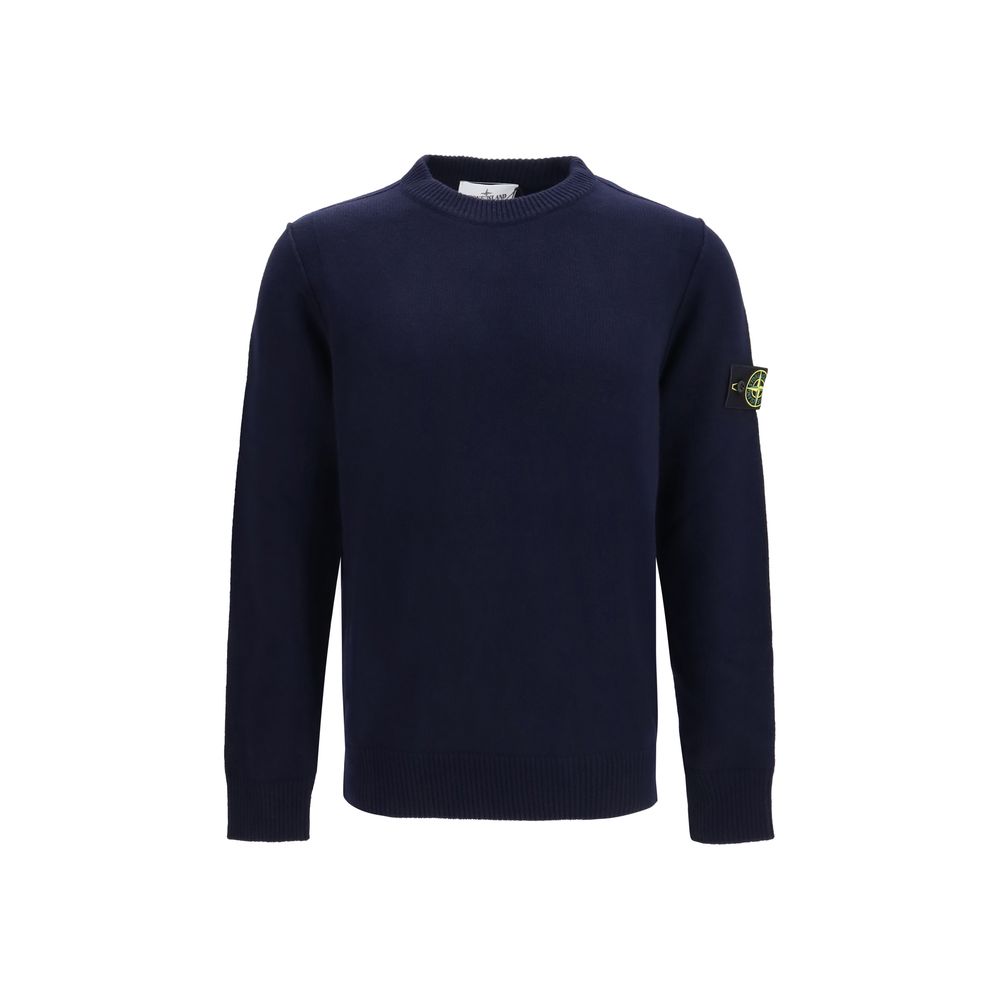 Crewneck Cotton Sweater — Navy