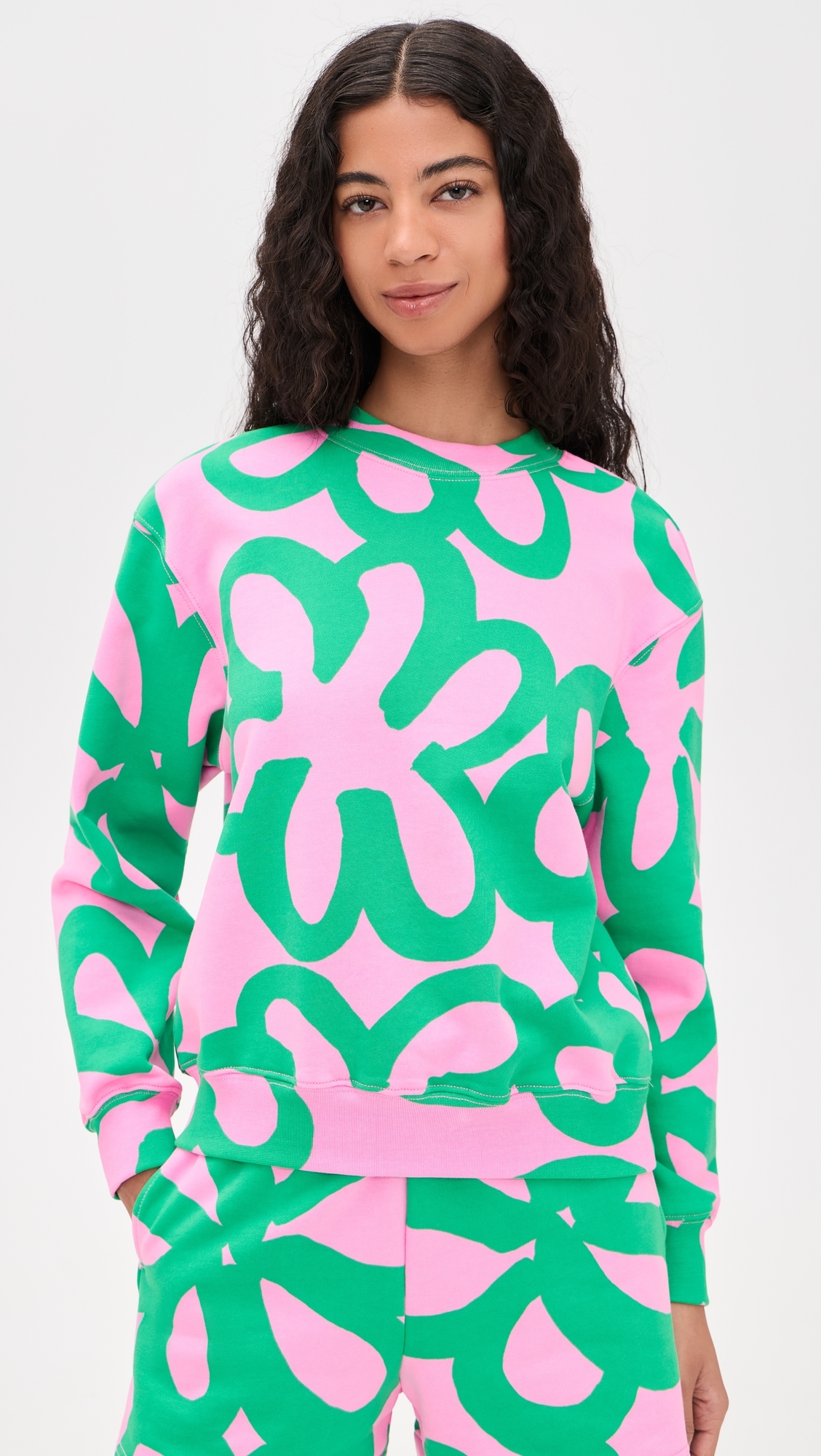 Leiot Jattikukka Kioski Sweatshirt Light Pink/Green
