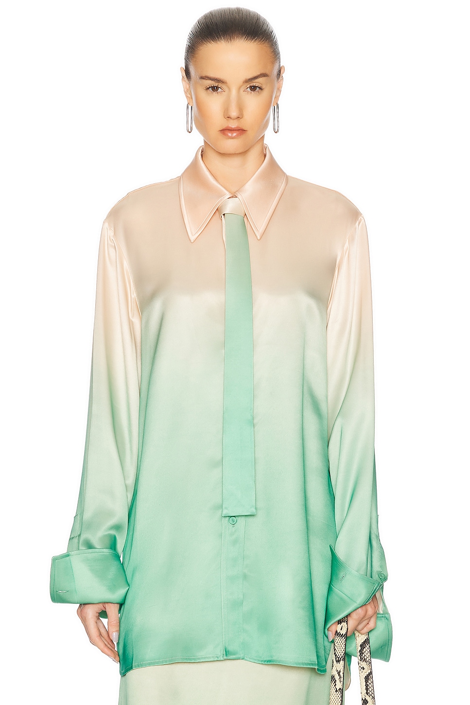 Jil Sander Tie Shirt in Peony - Blush,Mint.  40 also in