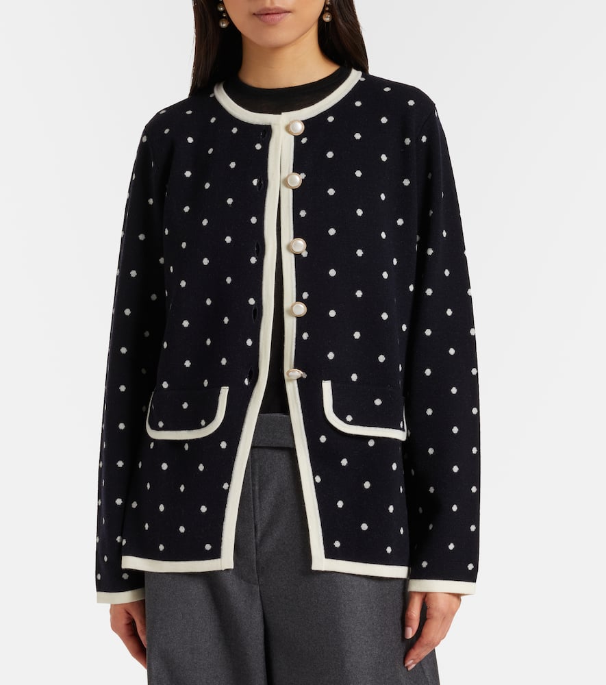 Mirja polka-dot wool-blend cardigan
