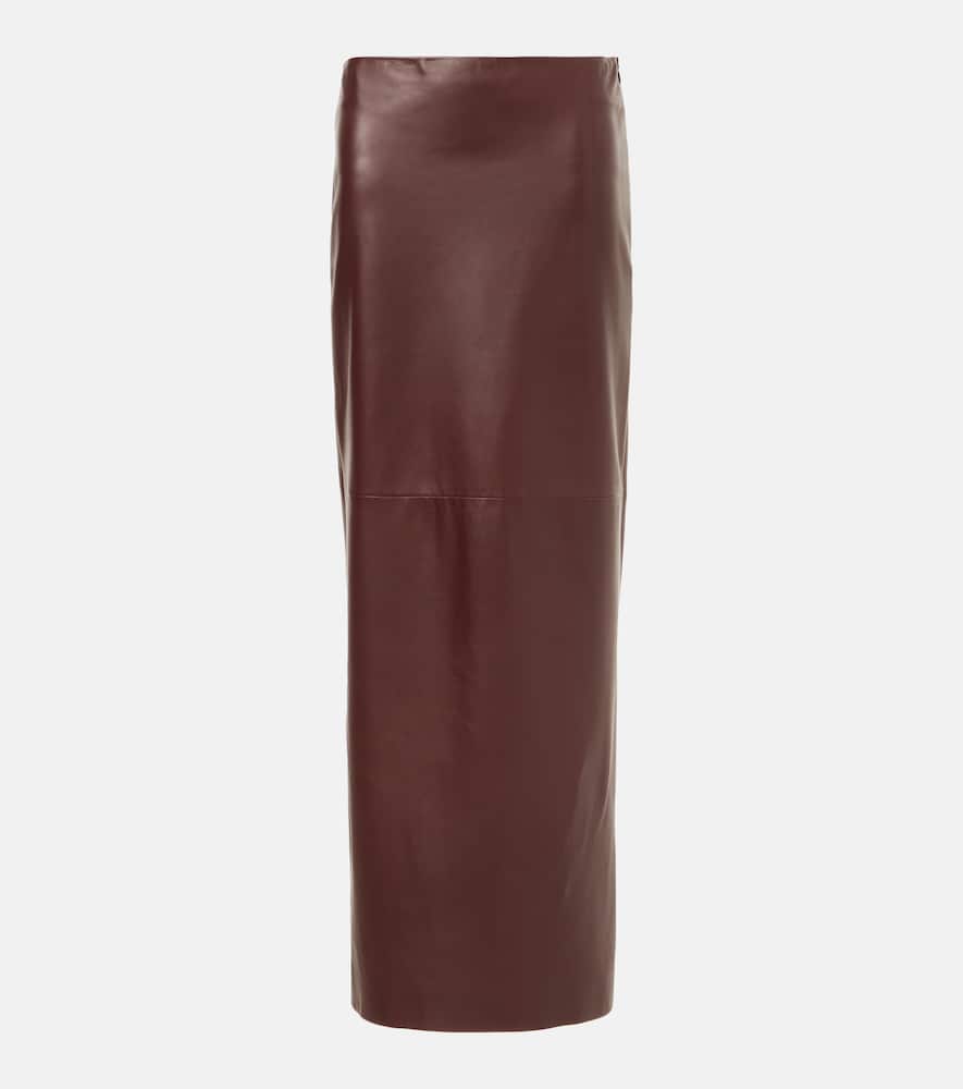 Leather maxi skirt