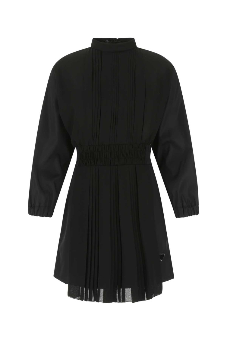 Black Re-nylon And Crepe Jumpsuit