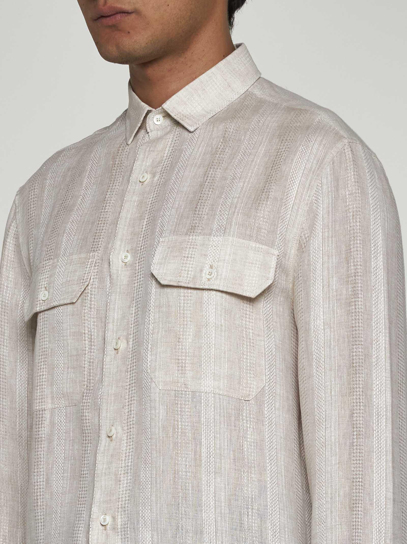 Striped linen shirt - Neutrals