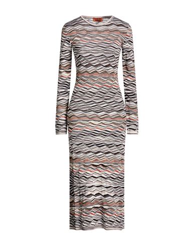 Woman Midi dress Brown Size 2 Viscose, Wool, Elastane, Polyamide
