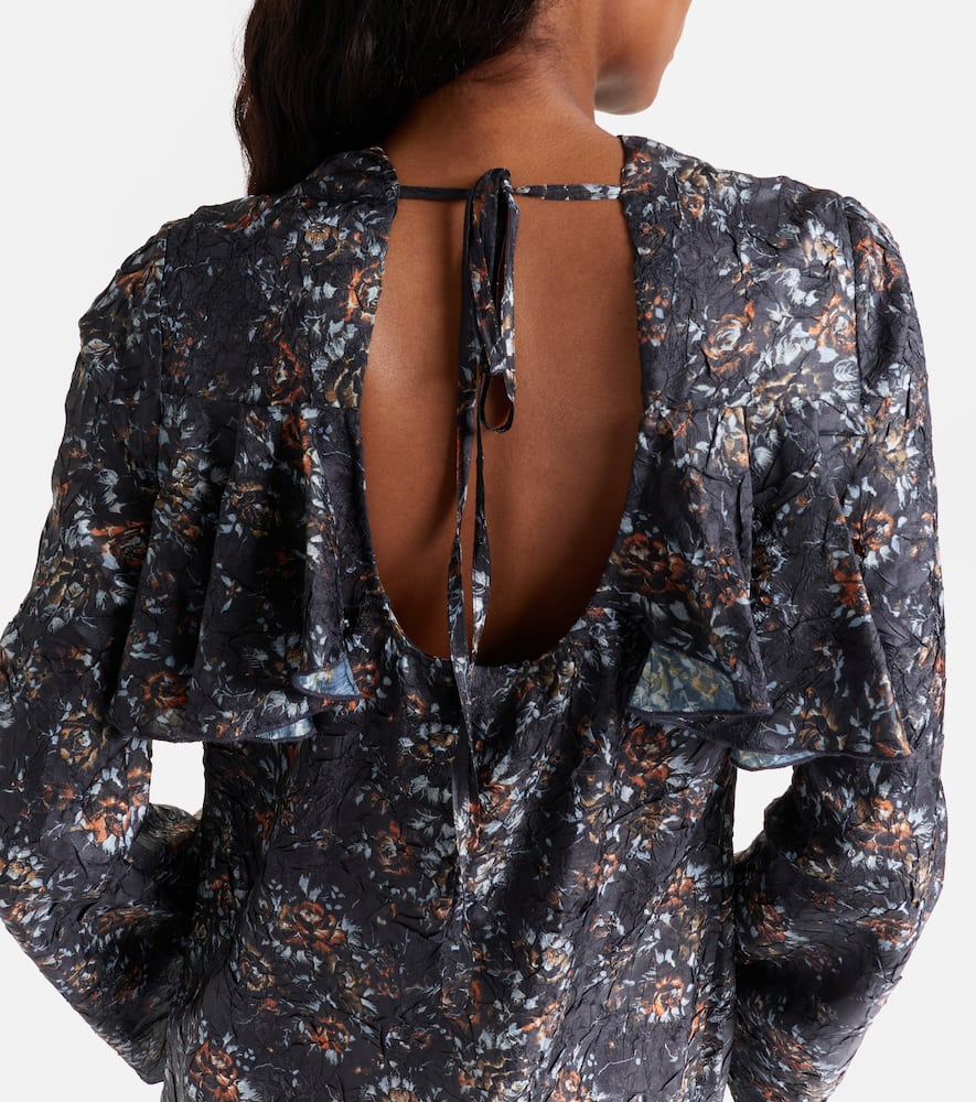 Floral ruffled midi dress