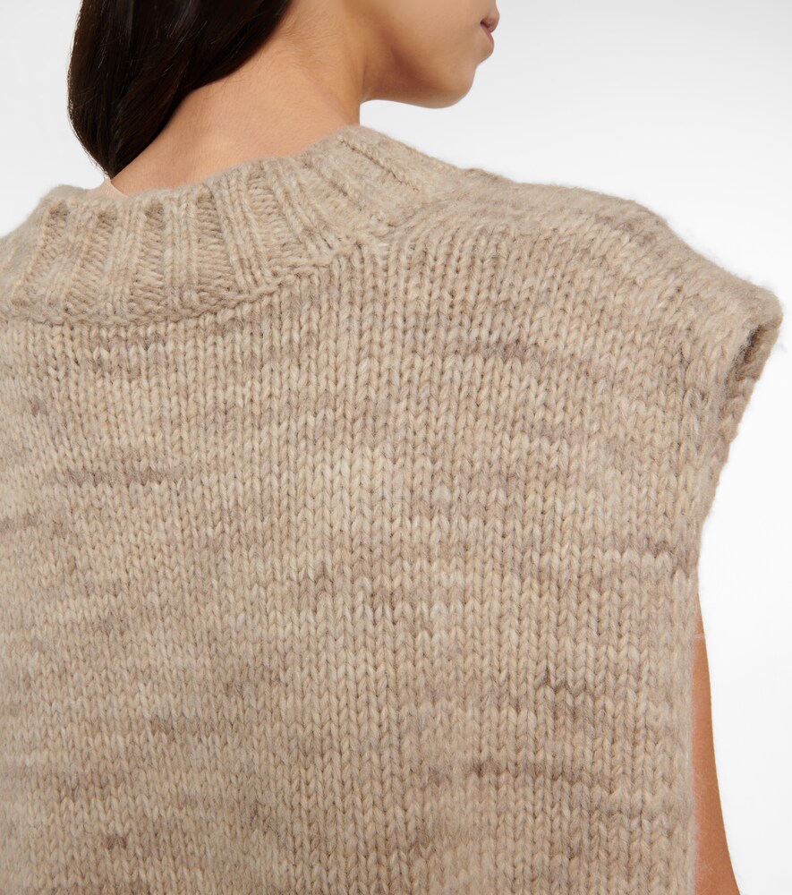 Alpaca, cotton, and wool sweater vest