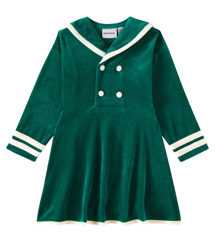 Mini Rodini Sailor cotton velour dress