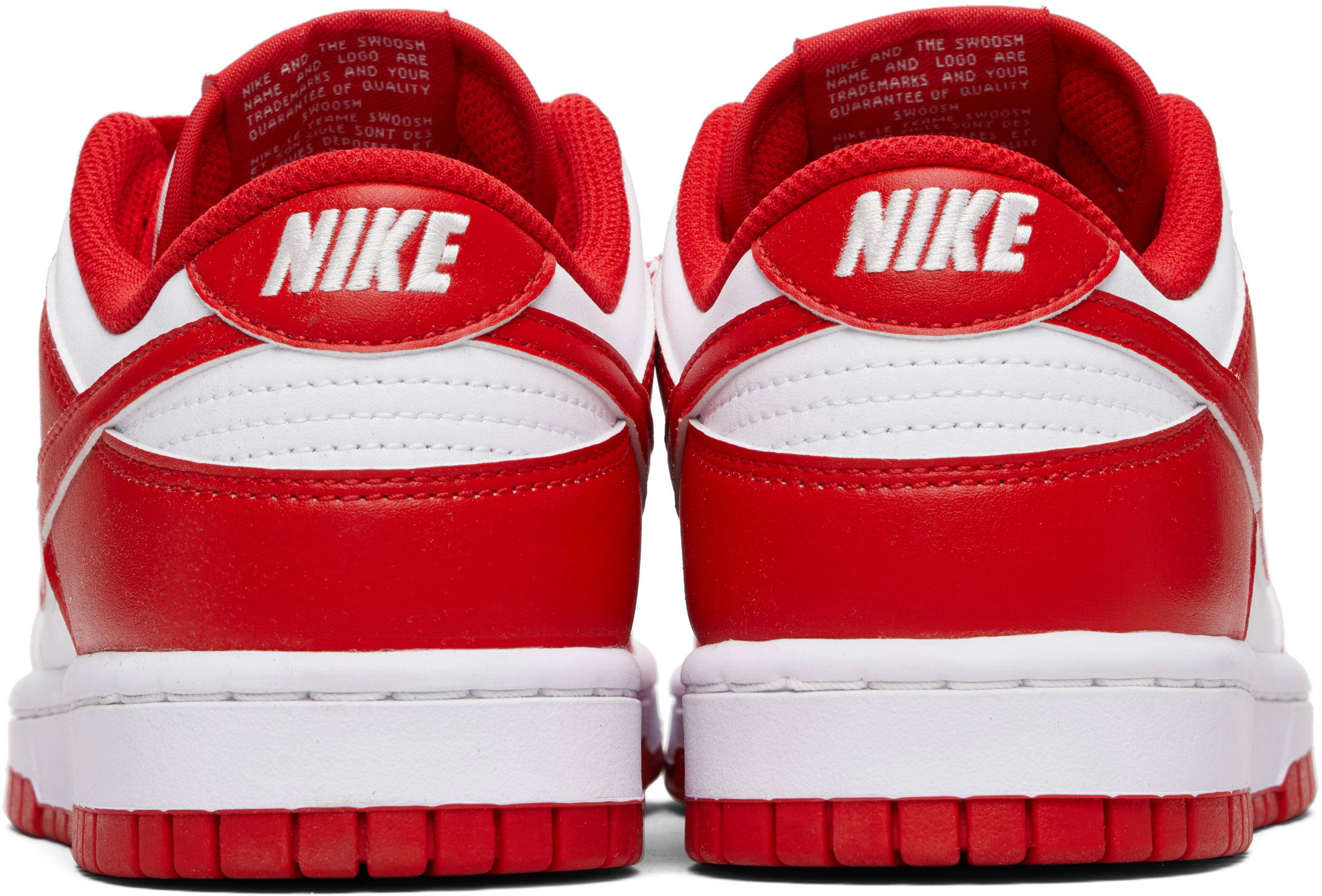 White & Red Dunk Low Retro Sneakers