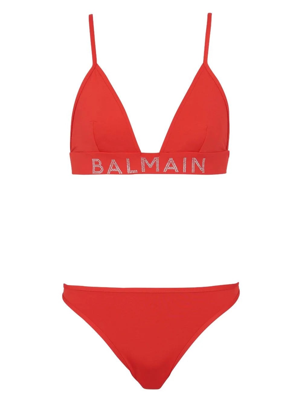 Logo-Embellished Bikini Set — Red