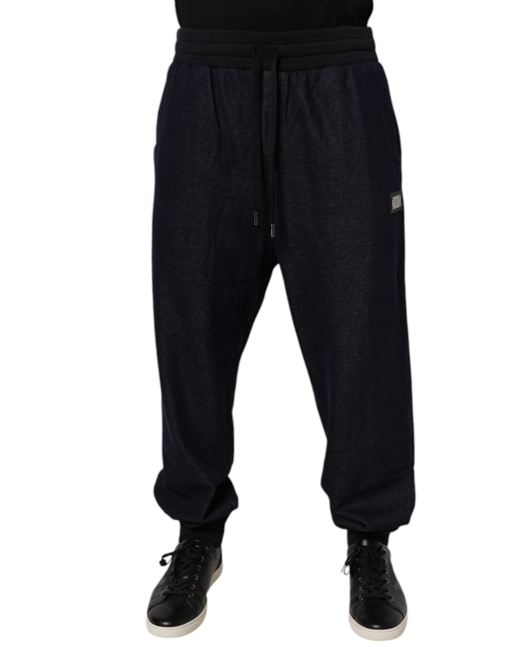 Cotton-Elastane Blend Joggers — Black