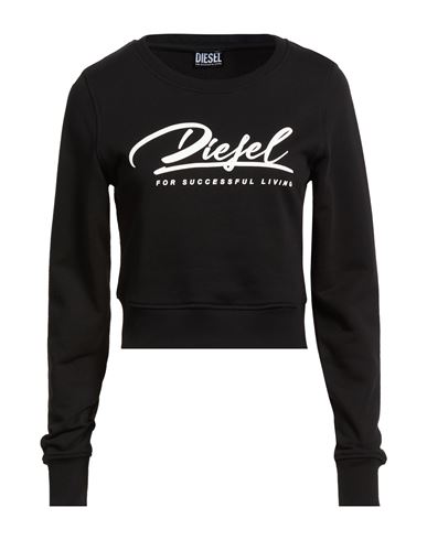 Woman Sweatshirt Black Size XL Cotton, Elastane