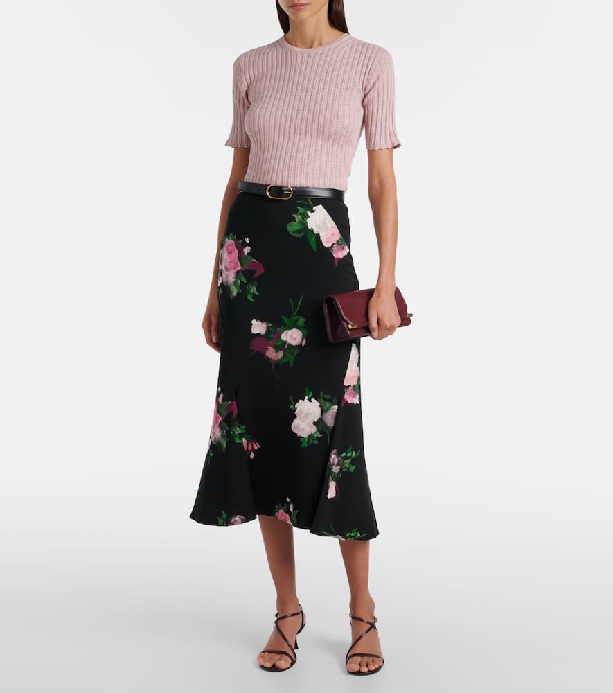 Floral midi skirt