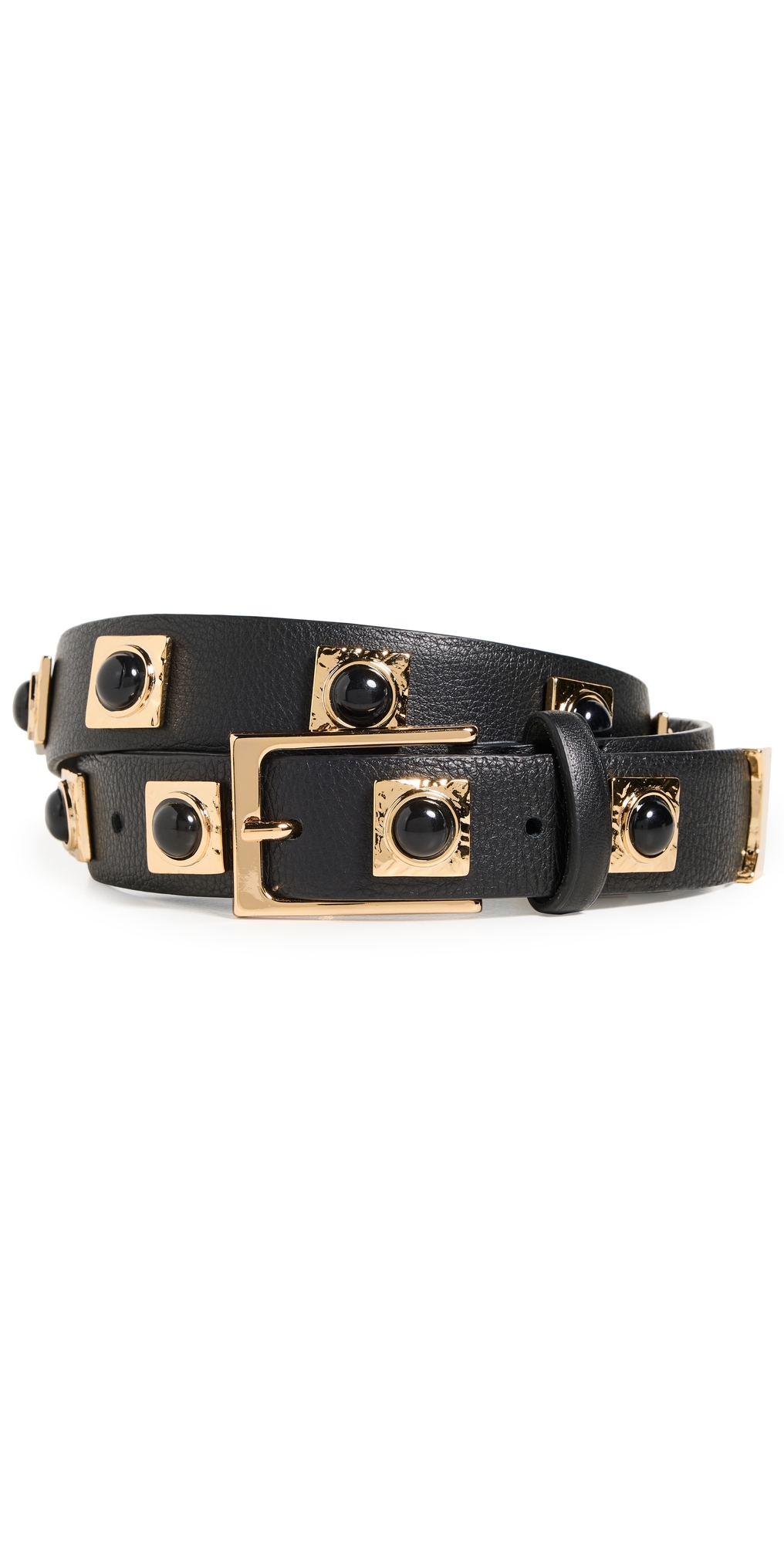 No. 2 Black Studded Belt Black/Gold