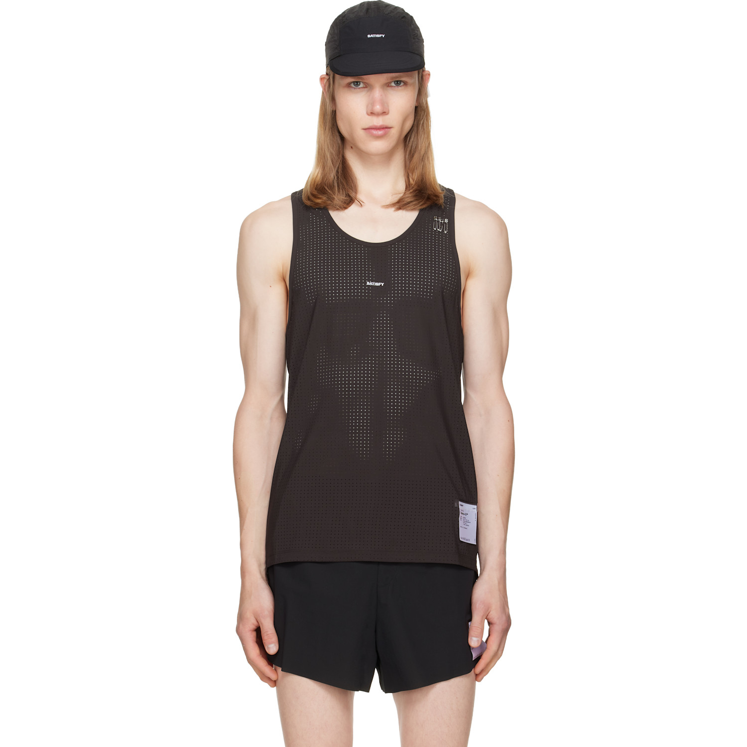 Burgundy Space‑O Singlet Tank Top