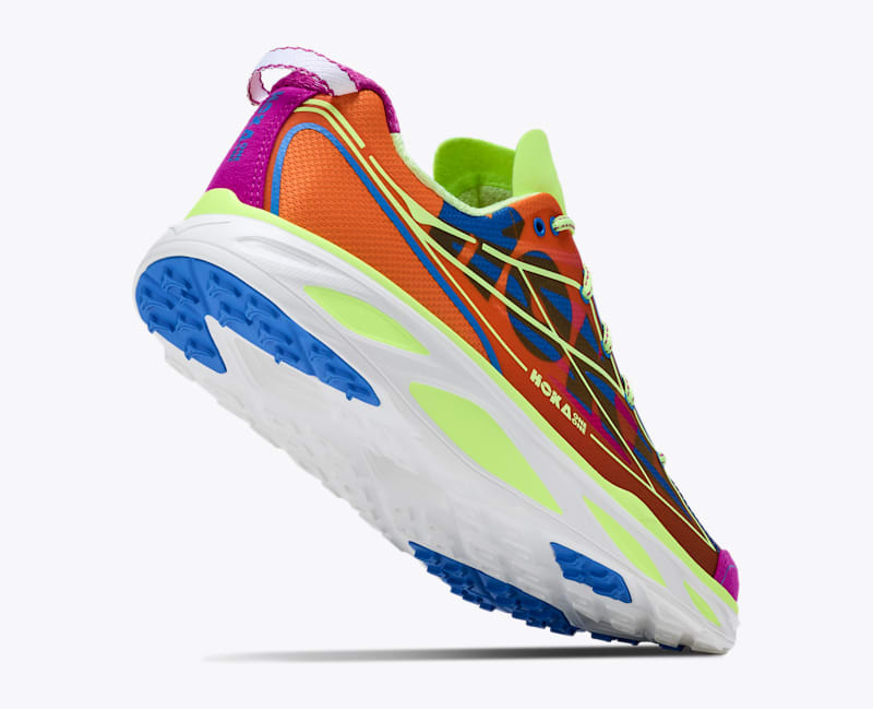 HOKA Huaka Pro Shoes in Fuchsia/Neon Yuzu
