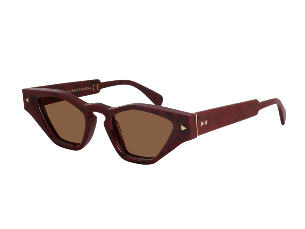 XLAB Donna XLAB Sumatra Occhiali da sole Acetato Nero Azzurro Cat Eye Polarizzata