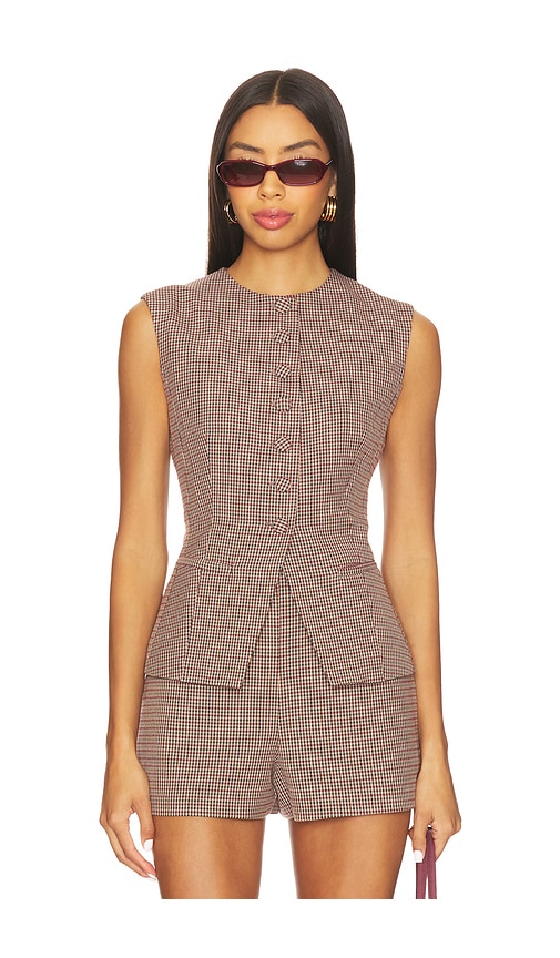 ASTR the Label Gisselle Vest in Brown.  XL. Also in L, M