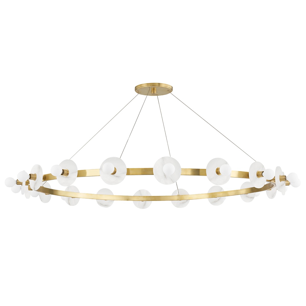 Aged Brass Chandelier from the Austen Collection