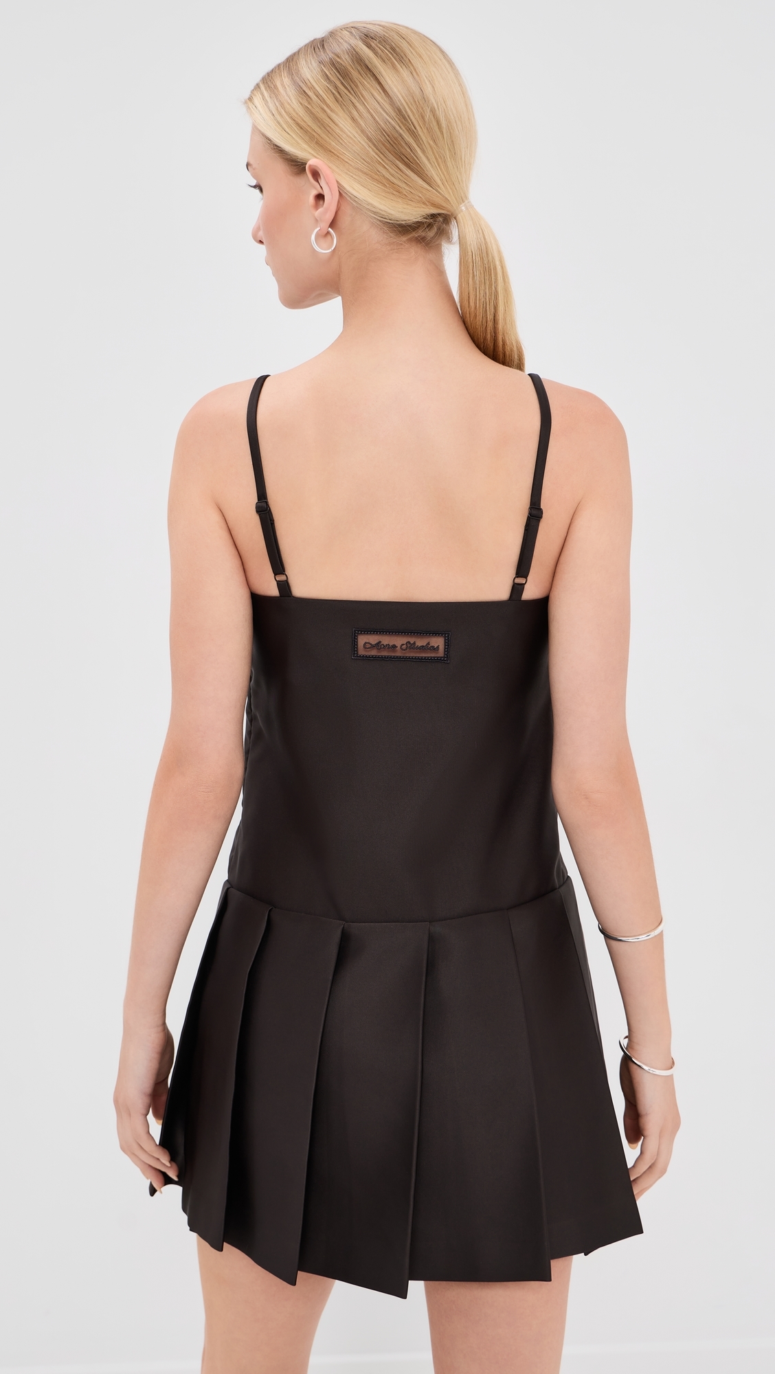 Silk Sleeveless Mini Dress Dark Chocolate Brown
