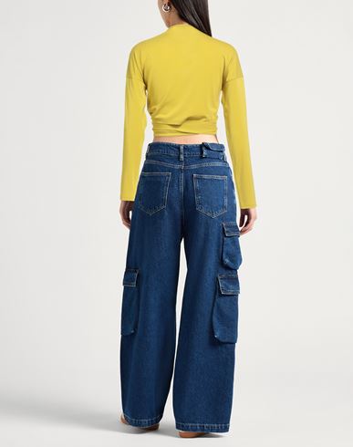 Kaos Woman Top Mustard Size 6 Acetate, Polyamide, Elastane
