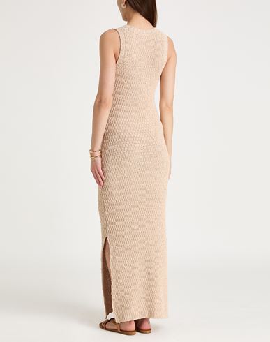 Woman Maxi dress Beige Size S Cotton, Polyamide