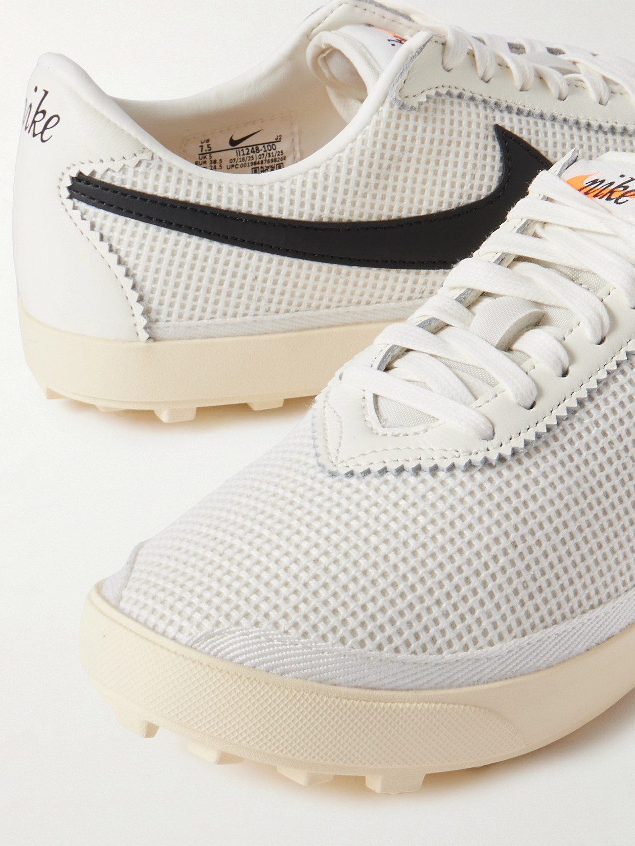 Astrograbber Leather-trimmed Mesh Sneakers - Off-white