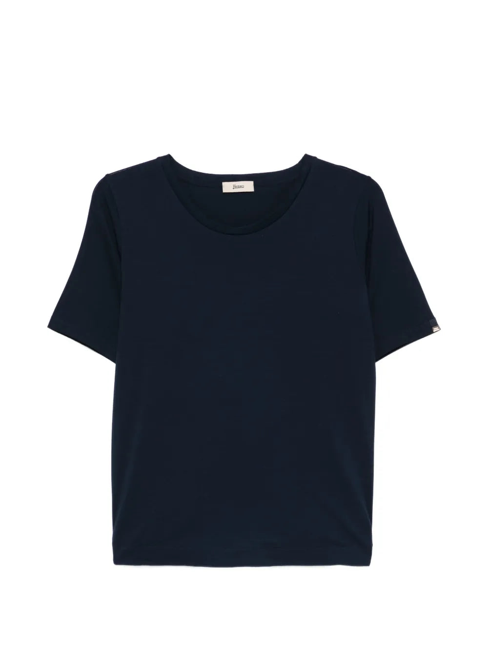 Cotton Round-Neck T-Shirt — Navy