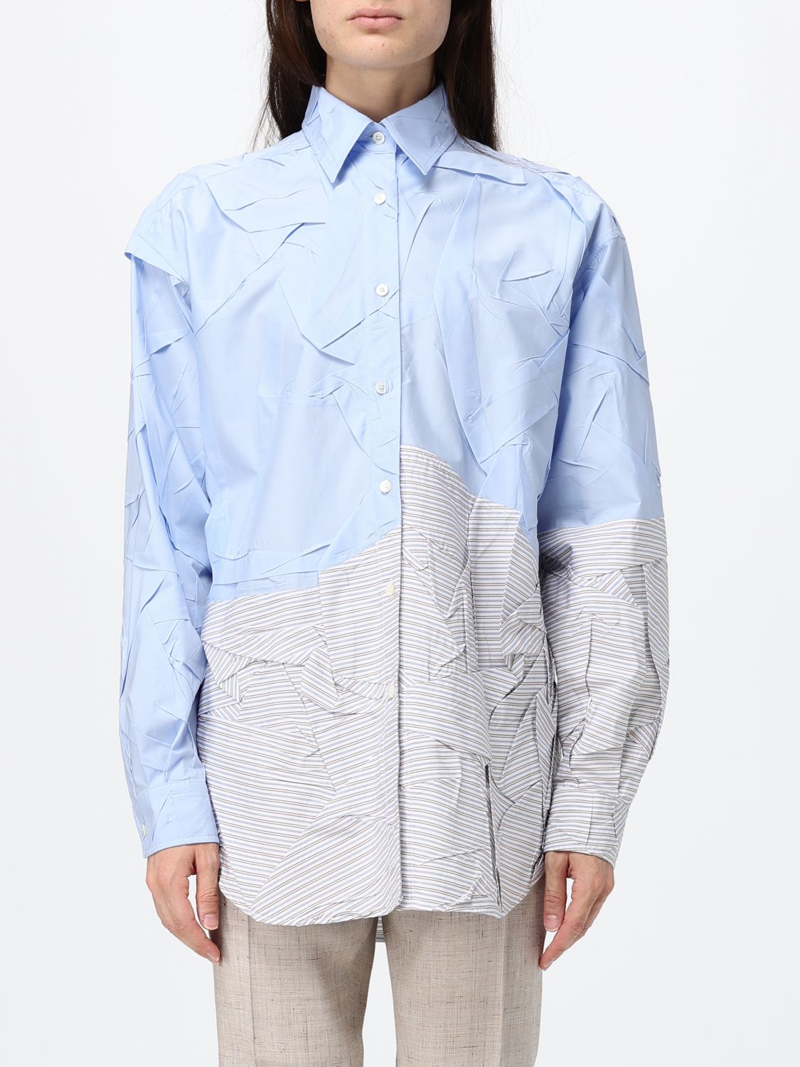 Shirt Woman color Gnawed Blue
