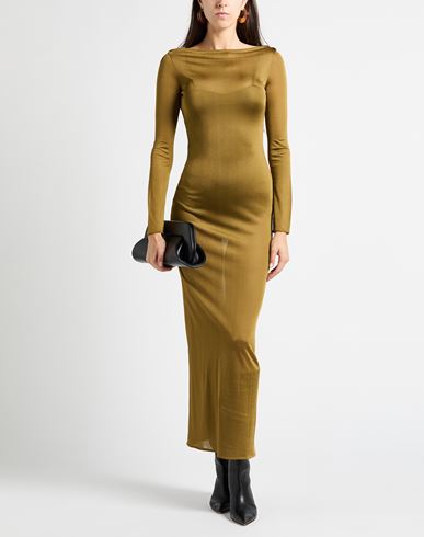 Woman Maxi dress Military green Size S/M Recycled viscose