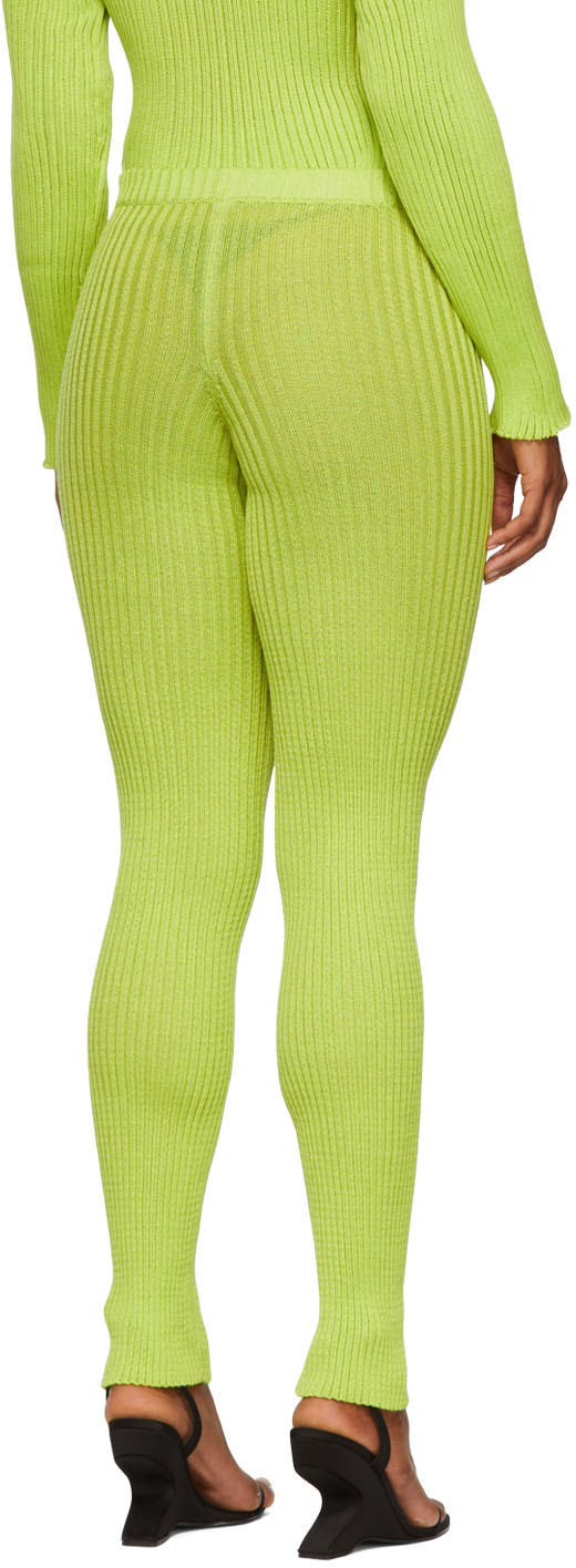 Green nylon and cotton leggings