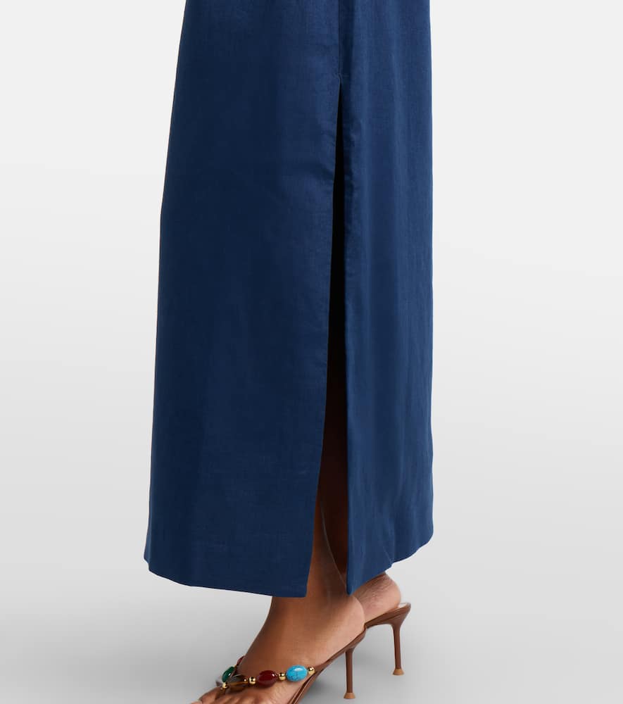 Caela halterneck linen maxi dress