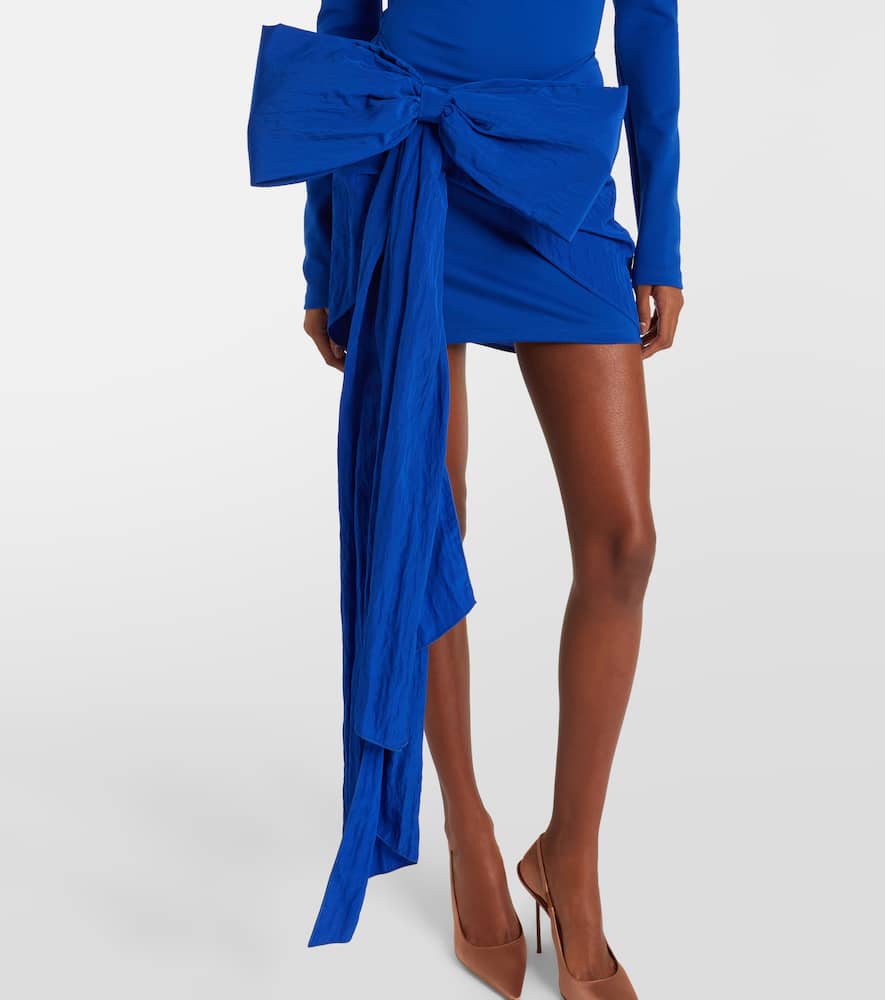 Bow-detail jersey minidress