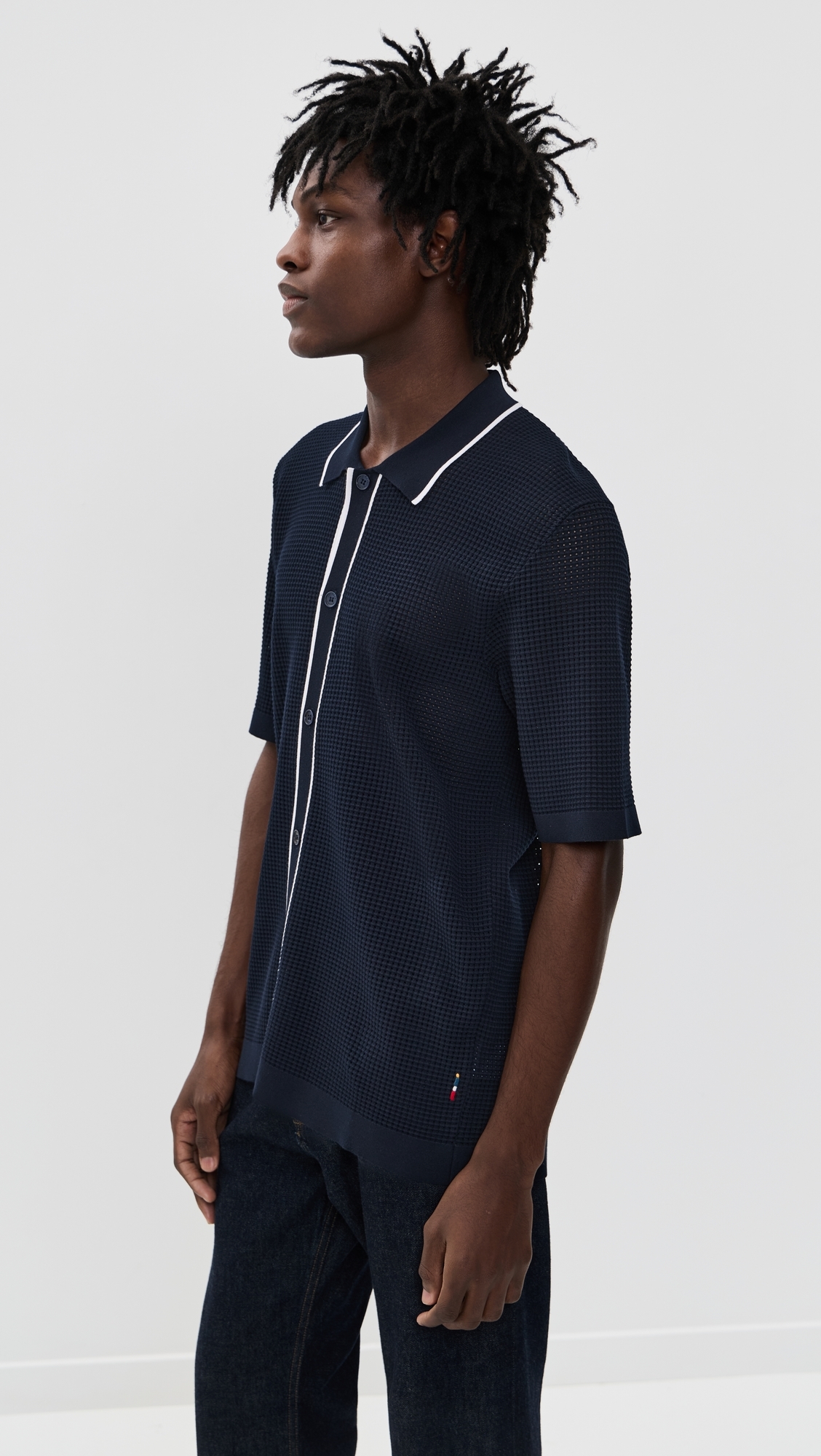 Roddy Button-Thru Shirt Night Iris/Cloud