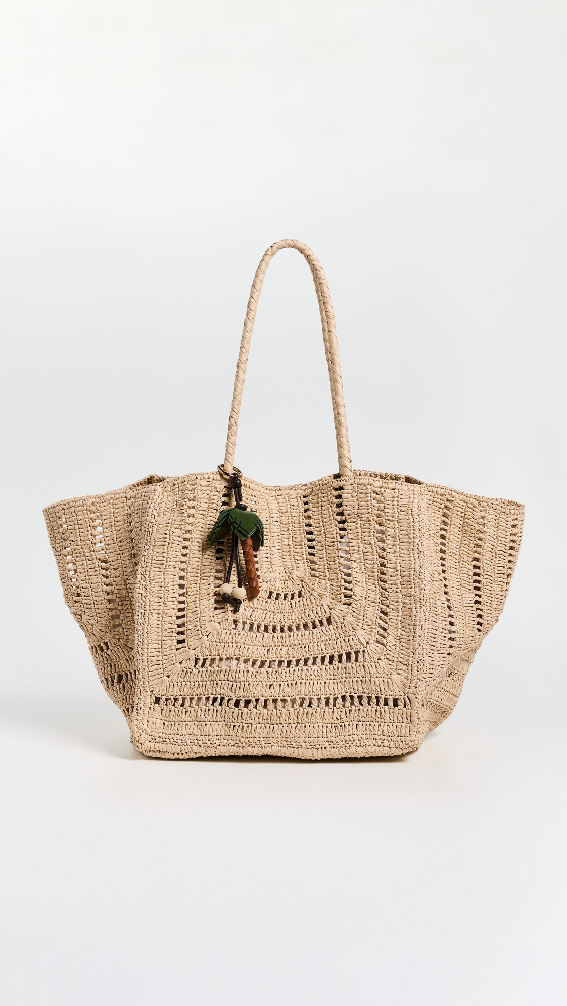 X Shopbop Large Eyelet Raffia Tote w/ Bag Charm Natural One Size