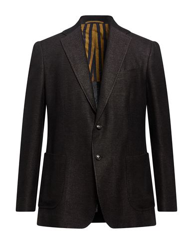 Man Blazer Midnight blue Size 42 Silk, Cotton, Linen