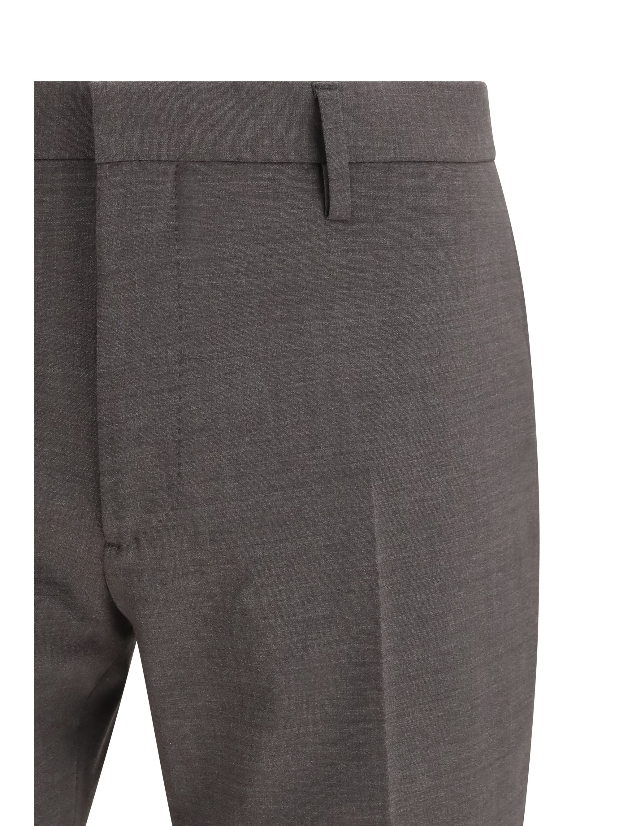 Single-Breasted Wool-Blend Pant Suit — Gray
